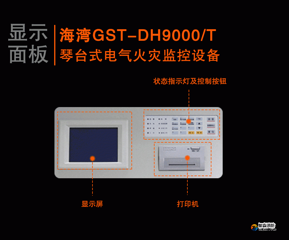 GST-DH9000/T琴臺式電氣火災(zāi)監(jiān)控設(shè)備顯示面板